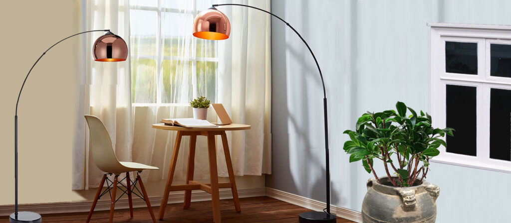 Black and rose gold floor lamp