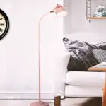 Gold and pink floor lamp